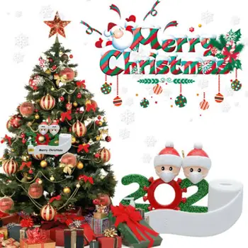 2020 Karantény Vianočné Party Dekorácie Dar Santa Claus S Maskou Osobné Vianočný Strom Ornament Všetky Série Deti klobúk