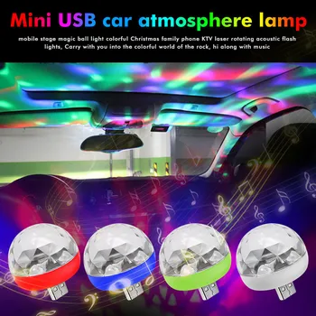 1PC Multi Color USB LED Vozidla Auto Interiérové Doplnky, Osvetlenie Auta Atmosféru Svetlo Neón Farebné Žiarovky Auto Auto Príslušenstvo