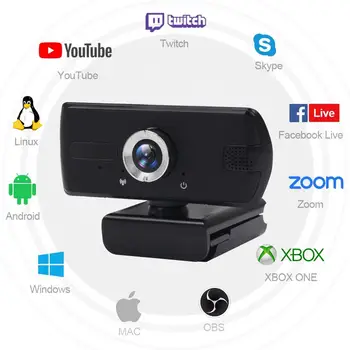 Kamera 1080P 110° Pozorovací Počítač, Fotoaparát Nastaviteľné Zabudovaný Mikrofón Nahrávanie Videa Konferencie Live Streaming Fotoaparát