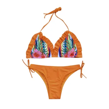 Ženy Sexy Plavky s uväzovaním za Push-Up Dve Kus Plus Veľkosť Plaviek Bikiny 2018 Mujer Kúpanie Nastaviť Pre Summer Beach Party 18Dec4