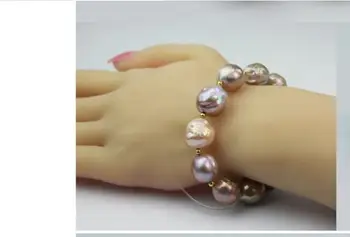 Obrovské 13-15 mm south sea barokový multicolor perlový náhrdelník &náhrdelník&náušnice nastaviť