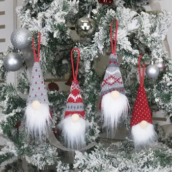 Vianočné Prekladané Spp Anonymný Gnome Bábiky Santa Prívesok Nordic Gnome Pôdy Boh Bábika Vianočný Stromček Visí Ozdoby Hot Predaj