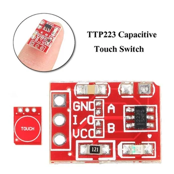 5 KS TTP223B Dotykové Tlačidlo Switch Modul sa Dotknete Tlačidla Self-Locking/Č-Zamykanie Kapacitný Prepínače Jeden Kanál Rekonštrukcia
