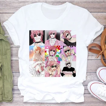 Ženy T-shirt Yarichin Klub Japonské Anime Oblečenie Harajuku Bežné Tees Plus Veľkosť Hip-hop Voľné Ulzzang Topy Vintage Tričko