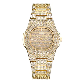 2020New luxusné drahokamu náramok, hodinky dámy diamond fashion dámske ružové zlato šaty hodinky z nerezovej ocele crystal sledovať hodiny