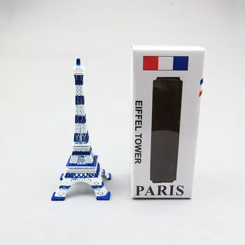 Modrej a Bielej Stredomoria Eiffelova Veža Model Kovové Stavebné Architektúry Model Dekorácie, Hračky pre Deti, Dospelí 18 cm 25 cm