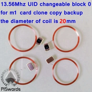 Mini veľkosť NFC cievka UID premenlivé RFID karty s block0 premenlivé zapisovať čip na m1 1k s50 13.56 Mhz karty nfc klon crack hack