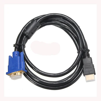 HDTV 1.8 M HDMI Male VGA Kábel konektor kábel pre PC TV Čierna