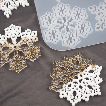 DIY Epoxidové Živice Čipky Snowflake Dráha Formy Ručné Stôl Ornament Nástroj Snowflake Dráha Formy Ručné Stôl Ornament