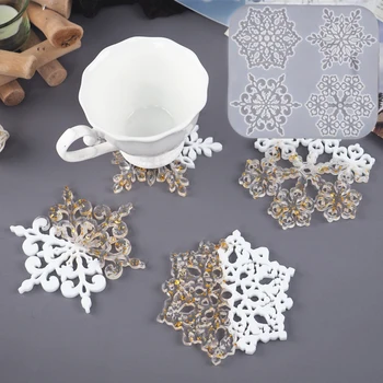 DIY Epoxidové Živice Čipky Snowflake Dráha Formy Ručné Stôl Ornament Nástroj Snowflake Dráha Formy Ručné Stôl Ornament