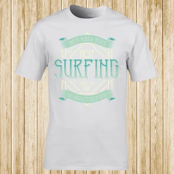 2019 Hot Predaj Super Módne Santa Monica Beach Najlepšie Surfovanie T-shirt Vlastné Tričká