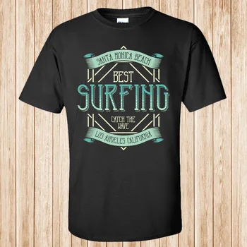 2019 Hot Predaj Super Módne Santa Monica Beach Najlepšie Surfovanie T-shirt Vlastné Tričká