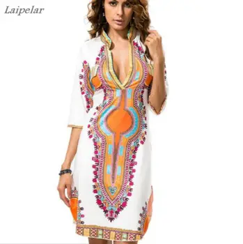 3XL Plus Veľkosť Veľkoobchod Afriky Oblečenie Dashiki Šaty pre Ženy, Príležitostné Letné Hippie Tlač Dashiki Textílie Femme Boho Župan Femme