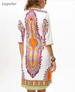 3XL Plus Veľkosť Veľkoobchod Afriky Oblečenie Dashiki Šaty pre Ženy, Príležitostné Letné Hippie Tlač Dashiki Textílie Femme Boho Župan Femme