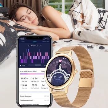 2021 Aktualizované Módne Dámy Smartwatch Ženy Android Srdcového Rytmu Spánku Monitorovanie Vodotesný, Multi Šport Fitness Smart Hodinky