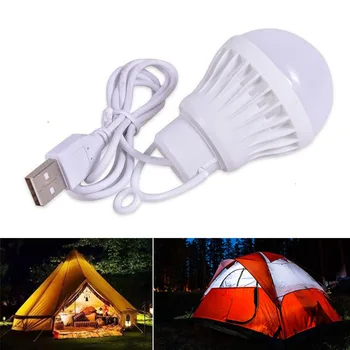 LED Žiarovka Svetla Prenosné USB Napájanie Svietidla Lampa Biela Svetlý Camping Svetlo pre Vnútorné Vonkajšie Čítanie Štúdia Spálňa Kniha Svetlá