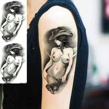 Sexy krása trvanlivé nepremokavé tetovanie pásky simulácia pol rameno mužské rameno ženy sexy tetovanie pásky geisha zbraň alternatívu