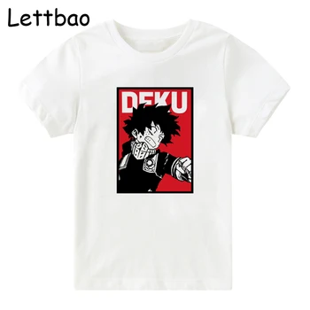 Móda Anime T Shirt Harajuku Môj Hrdina Akademickej obce Deku Deti T-shirt Ullzang 90. rokov Grafické Cartoon Top Tees Unisex detské Oblečenie