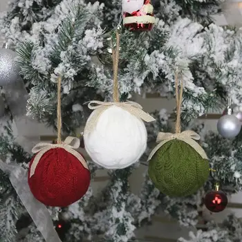 Vianočné Pletené Loptu Roztomilý Dizajn Stromu Visí Prívesky Vianoce Štýl Vianočné Ozdoby Navidad Šťastný Nový Rok Domova