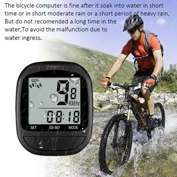 Káblové Nepremokavé Cyklistické LCD Počítač, Otáčkomer Cyklistické Káblové počítadlo kilometrov Stopky Multifunkčné Tachometra