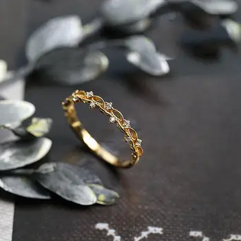 Nový štýl Japonských luxusné garland vinutia nepravidelného tvaru vynikajúce otvorenie nastaviteľný krúžok nádherné čaro lady strieborné šperky