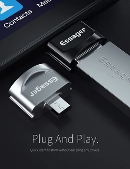 Essager Micro USB OTG Samec Na USB 2.0 Samica Konektor Pre Samsung A7 Xiao Redmi Poznámka 5 Microusb OTG Converter Adaptér
