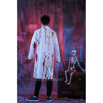 Halloween Krvavé Lekár Sestra Dospelých Cosplay Kostým Strašidelné Canival Party Šaty Ghost Zombie, Upír Pár Zips Šaty Oblečenie