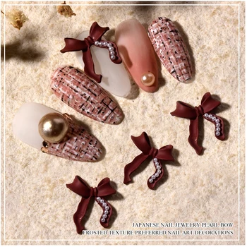 5 ks/Pack Páse s nástrojmi Matnej Zliatiny Pearl Luk Ornament Bowknot Nechtov Šperky Nail Art Decoration