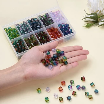10 mm Zmiešané Farby Polygonálnym Akrylové Korálky Box Ručné Korálkové Materiál Diy Príslušenstvo Šperky