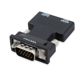ESYNiC 1080P HDMI / VGA Converter, 3.5 mm Stereo Audio Výstup Kábla Konvertor Podporu Max Full HD Digitálny Analógový Signál Adaptér