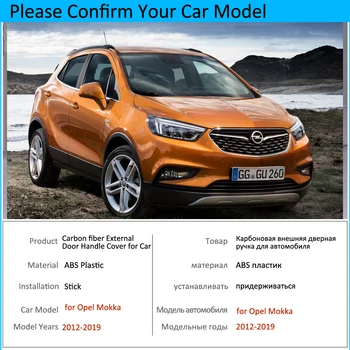 Carbon Fiber Dverí Rukoväť Kryt Výbava Nastaviť pre Opel Vauxhall Mokka X Buick Encore 2012~2019 Auto Príslušenstvo Nálepky 2013 2017 2018