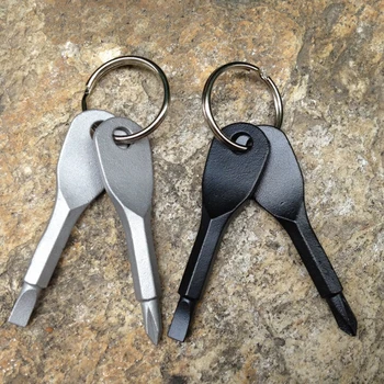 Prenosné Phillips Štrbinový Skrutkovač Krúžok kľúčov Multi Mini Pocket Repair Tool Gadget Tábor Túru Vonkajšie