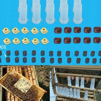 Včelárske Náradie Súbor Zariadenia Queen Chov Systém Pestovania Box 110pcs Plastové Včelích Buniek Poháre Pohár Súpravy Kráľovná Klietky