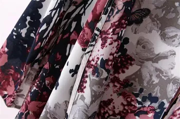 Ženy Šifón Kimono Cardigan Topy Motýľ Kvetinový Vytlačené Blúzka Ženy Letné Beach Kryt Ups Dlho Príležitostné Voľné Pláže Tričko
