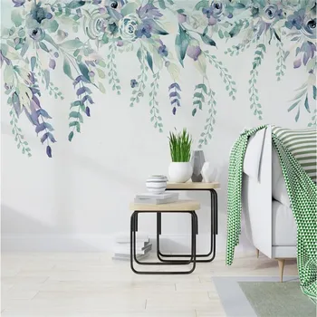Milofi prispôsobený 3D tlač veľkých tapety nástenná maľba moderný minimalistický malý čerstvý kvet Nordic rastlín, lístia, TV joj stenu