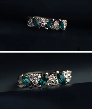 Roztomilý Vintage Crystal Krúžok Pre Ženy Dámske Šperky Retro Pocit Sladké Ženské Kruhy