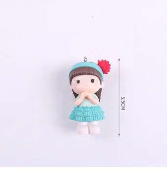 1Piece Cartoon Chlapec Dievča Živice Keychain Prívesok 3D Miniatúrne Figúrky Scrapbooking Plavidlá, Dekorácie HOBBY Ručné Príslušenstvo