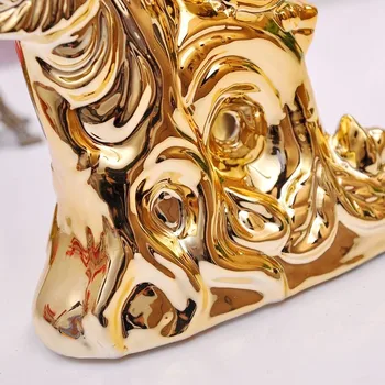 Remeselné porcelánové sošky zvierat keramické figúrky domova ornament zlato šťastie vták remesiel miestnosti dekorácie