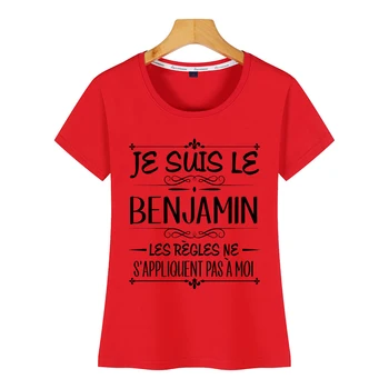 Topy T Shirt Ženy Je Suis Le Benjamin Dámske Voľné Fit Komické Nápisy Krátke Tričko Žena