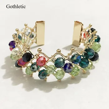 Gothletic Multi Color Crystal Korálky manžetový & Bangles Ženy Módne Šperky 2019 NOVÉ