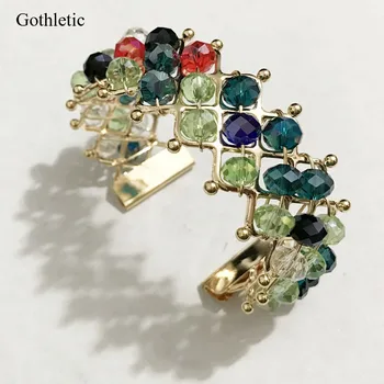 Gothletic Multi Color Crystal Korálky manžetový & Bangles Ženy Módne Šperky 2019 NOVÉ