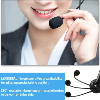Telefón Headset s Šumu Mikrofónu Office Call Centrum Slúchadlá pre PC, Notebook Tablet