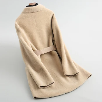 Skutočné Kožušinový Kabát Ženy Oblečenie 2020 Strihanie Oviec Vlna kožuchy Jeseň Zimná Bunda pre Ženy kórejské Oblečenie Y536 KJ2882