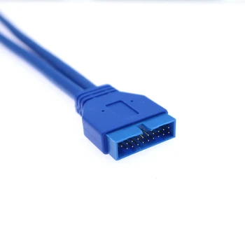 5Gbps Dual Port USB 3.0 Samec na Doske Muž 20kolíkový kábel Kábel Adaptéra 19 Pin USB Predlžovací Kábel 30 CM