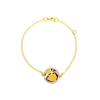 Svetlo luxusné zlaté nádherné okrúhle kvetinový náramok Valentína darček dievča módneho populárny darček k narodeninám šperky veľkoobchod