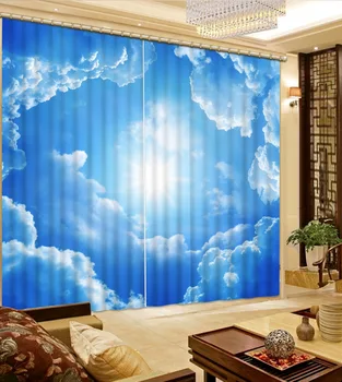 3D Blackout Závesy Pre Obývacia izba posteľná bielizeň izba modré závesy sky opony