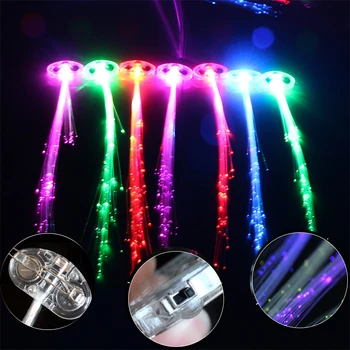 Svietiace šnúrky fáze tvar farebné blikajúce optický drôt falošné výskyt deň strany bar strany svetelný darček hračky pre deti