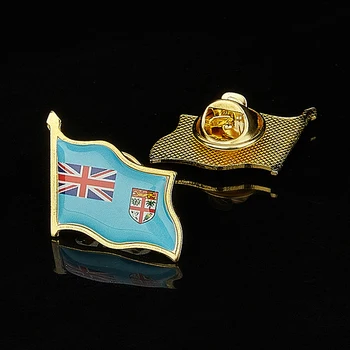 10PCS/Veľa Fidži štátny Znak Kovové Vlajka Klopě Pin Brošňa Nastaviť Dekoratívne Odznak Pripnúť na Odev