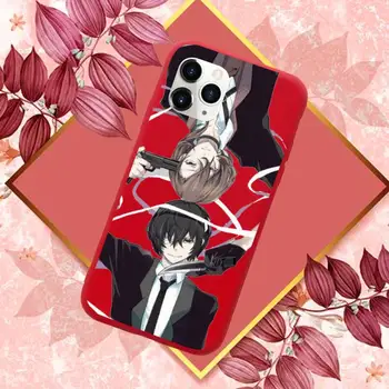 Anime Bungou Túlavých Psov Telefón Prípade, Červená Candy Farby pre iPhone 11 12 mini pro XS MAX 8 7 6 6 X Plus SE 2020 XR