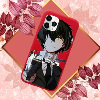Anime Bungou Túlavých Psov Telefón Prípade, Červená Candy Farby pre iPhone 11 12 mini pro XS MAX 8 7 6 6 X Plus SE 2020 XR